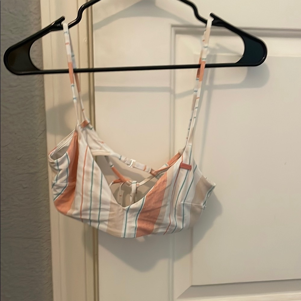 Roxy Orange and White Bra with Adjustable Straps
